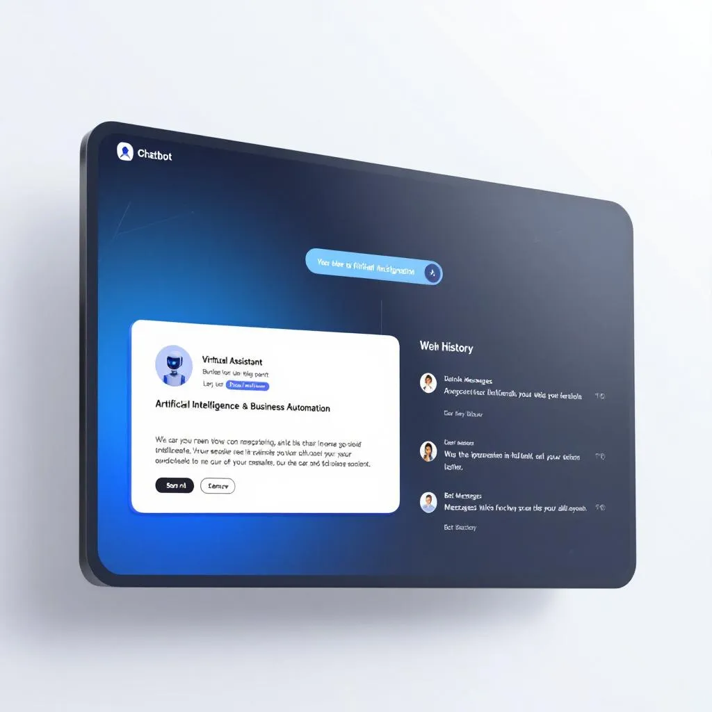 Müşteri hizmetlerinde kullanılan modern chatbot arayüzü ve sanal asistan örneği